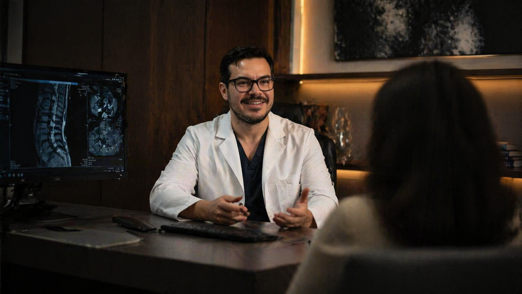 Consulta médica proctológica para hemorroides